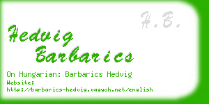 hedvig barbarics business card
